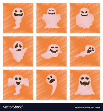 Assembly flat shading style icons halloween ghost vector image