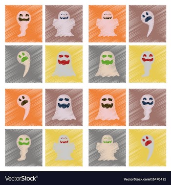 Assembly flat shading style icons halloween ghost vector image