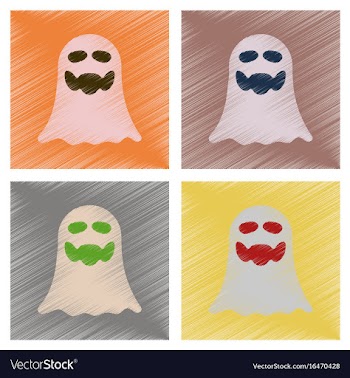Assembly flat shading style icons halloween ghost vector image