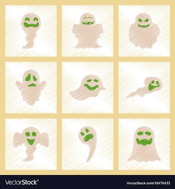 Assembly flat shading style icons halloween ghost vector image