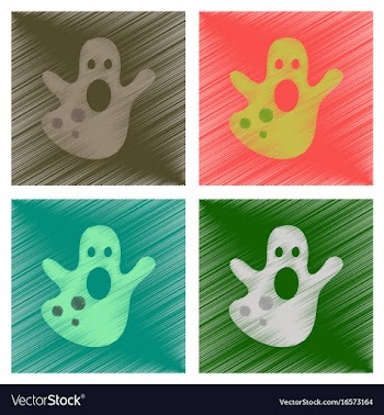 Assembly flat shading style icons halloween ghost vector image