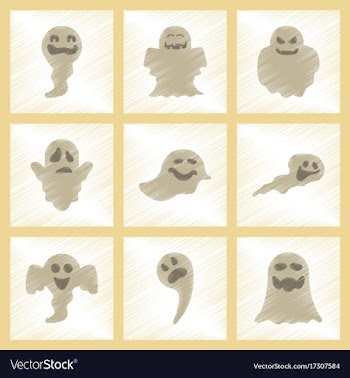 Assembly flat shading style icons halloween ghost vector image