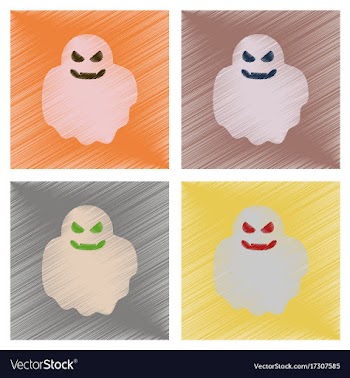 Assembly flat shading style icons halloween ghost vector image