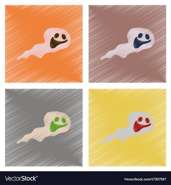 Assembly flat shading style icons halloween ghost vector image