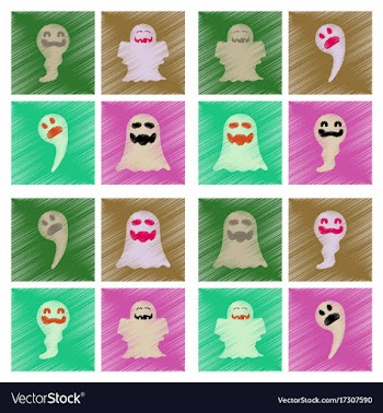 Assembly flat shading style icons halloween ghost vector image