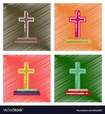Assembly flat shading style icons halloween grave vector image