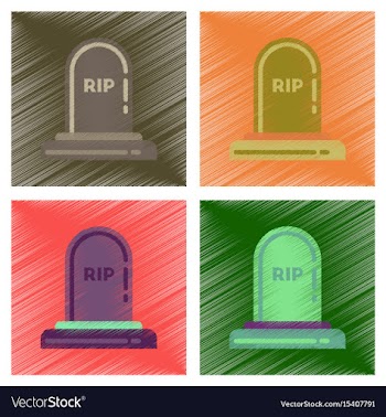 Assembly flat shading style icons halloween grave vector image
