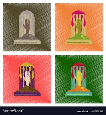 Assembly flat shading style icons halloween grave vector image