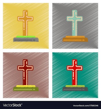 Assembly flat shading style icons halloween grave vector image