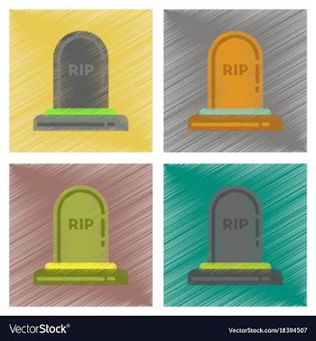 Assembly flat shading style icons halloween grave vector image