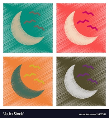 Assembly flat shading style icons halloween moon vector image