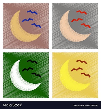 Assembly flat shading style icons halloween moon vector image