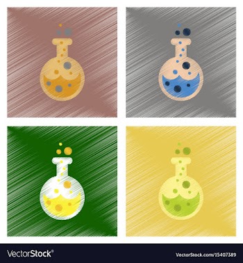 Assembly flat shading style icons halloween potion vector image