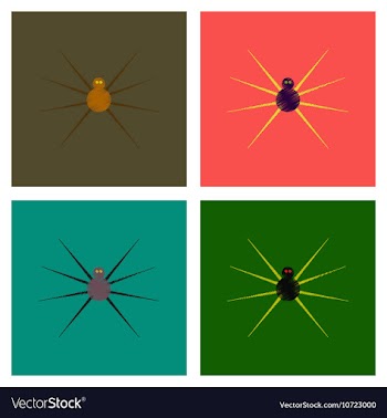 Assembly flat shading style icons halloween spider vector image