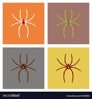 Assembly flat shading style icons halloween spider vector image