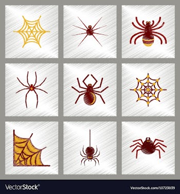 Assembly flat shading style icons halloween spider vector image