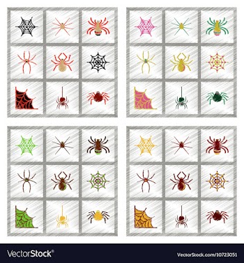 Assembly flat shading style icons halloween spider vector image