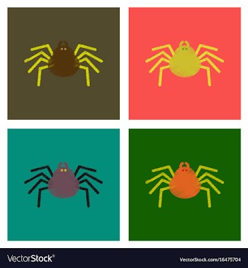 Assembly flat shading style icons halloween spider vector image