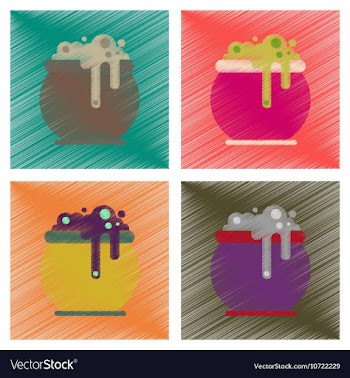 Assembly flat shading style icons halloween vector image