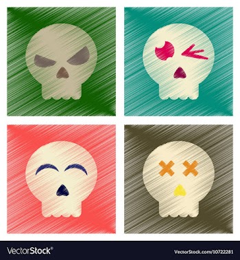 Assembly flat shading style icons halloween vector image