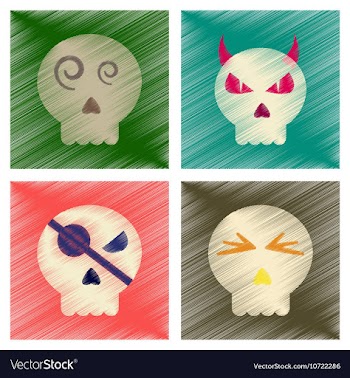 Assembly flat shading style icons halloween vector image