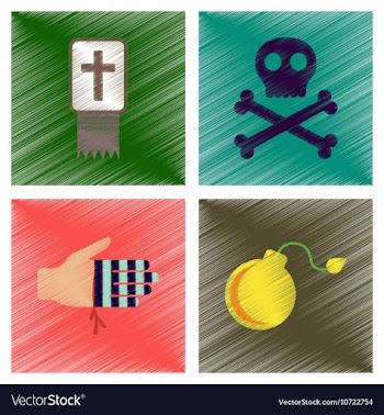 Assembly flat shading style icons Halloween vector image