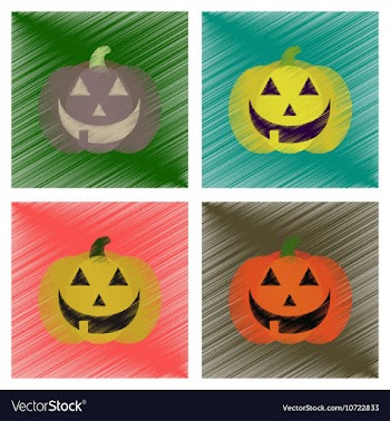 Assembly flat shading style icons halloween vector image