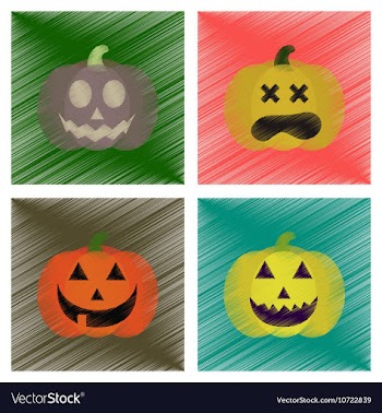 Assembly flat shading style icons halloween vector image