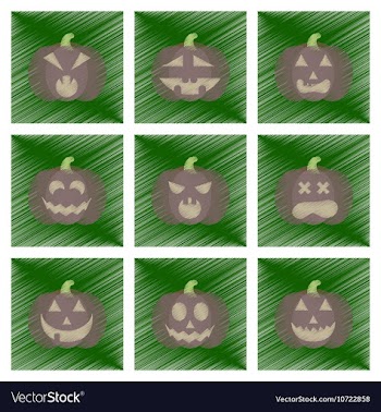 Assembly flat shading style icons halloween vector image