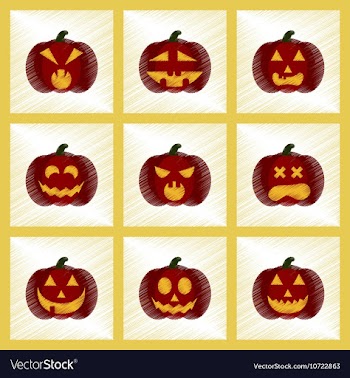 Assembly flat shading style icons halloween vector image