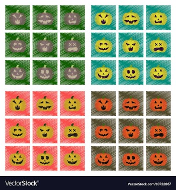 Assembly flat shading style icons halloween vector image