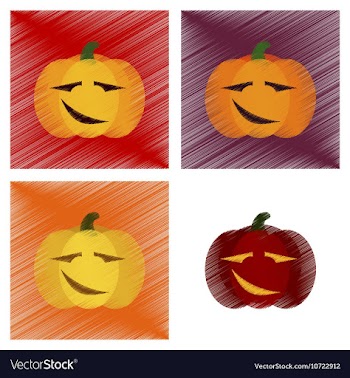 Assembly flat shading style icons halloween vector image