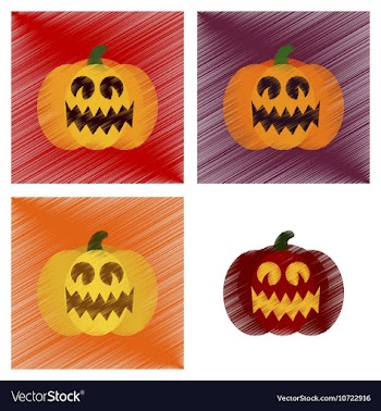 Assembly flat shading style icons halloween vector image
