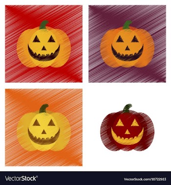 Assembly flat shading style icons halloween vector image