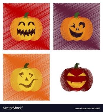 Assembly flat shading style icons halloween vector image
