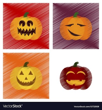 Assembly flat shading style icons halloween vector image