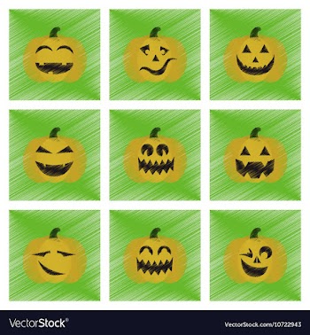 Assembly flat shading style icons halloween vector image