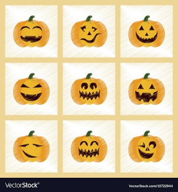 Assembly flat shading style icons halloween vector image