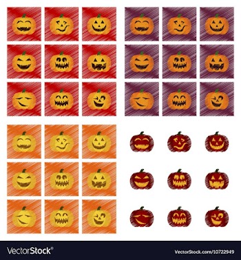 Assembly flat shading style icons halloween vector image