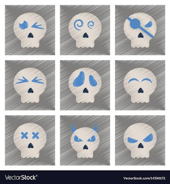 Assembly flat shading style icons halloween vector image