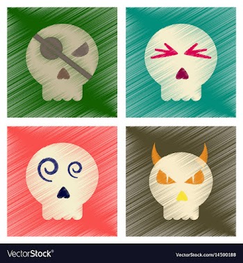 Assembly flat shading style icons halloween vector image
