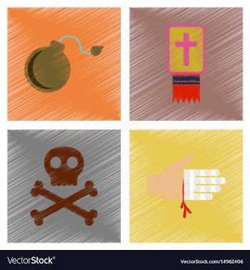 Assembly flat shading style icons halloween vector image