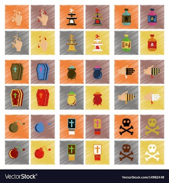 Assembly flat shading style icons halloween vector image