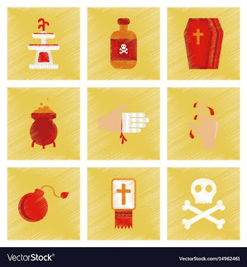 Assembly flat shading style icons halloween vector image