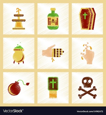 Assembly flat shading style icons halloween vector image