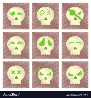 Assembly flat shading style icons halloween vector image