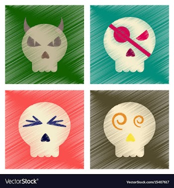 Assembly flat shading style icons halloween vector image