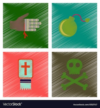 Assembly flat shading style icons halloween vector image