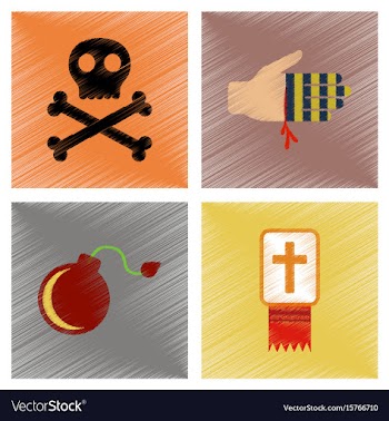 Assembly flat shading style icons halloween vector image