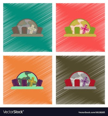 Assembly flat shading style icons halloween vector image